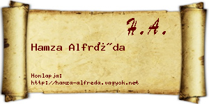 Hamza Alfréda névjegykártya